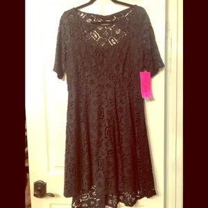 Vintage Betsey Johnson black lace dress